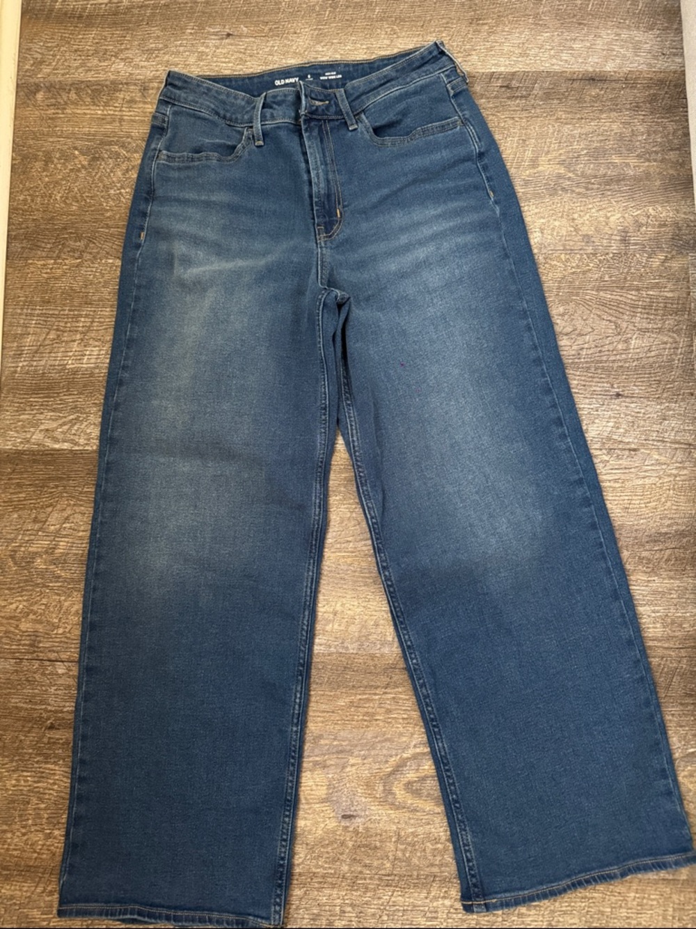 Old Navy Straight Wide-Leg Jeans - Dark Blue Wash